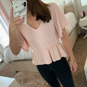 Pink Peplum Top